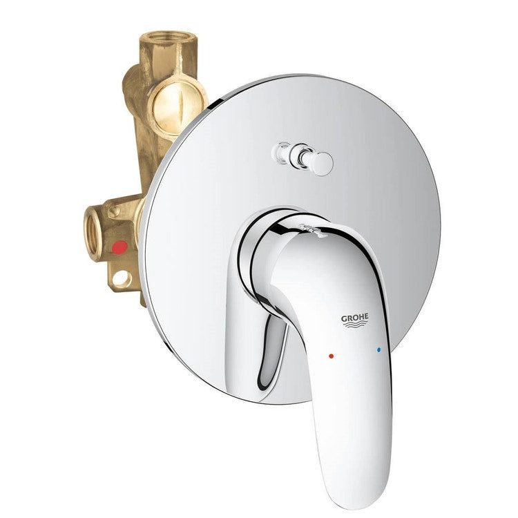 Grohe Einhebelmischer für Badewanne oder Dusche, mit automatischem Umsteller und Einbaukörper inklusive, Chromoberfläche EUROSTYLE 23730003
