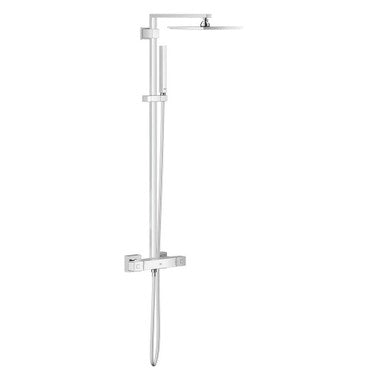 Grohe Duschsystem mit Thermostatmischer, Duscharm, Duschkopf 23 cm, Duschgriff und Schlauch 175 cm, Chromoberfläche EUPHORIA CUBE SYSTEM 230 26087000