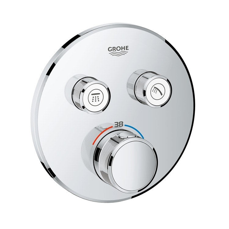 Grohe Zweifach Thermostatmischer, Durchmesser 15,8 cm, Chromfinish GROHTHERM SMARTCONTROL 29119000
