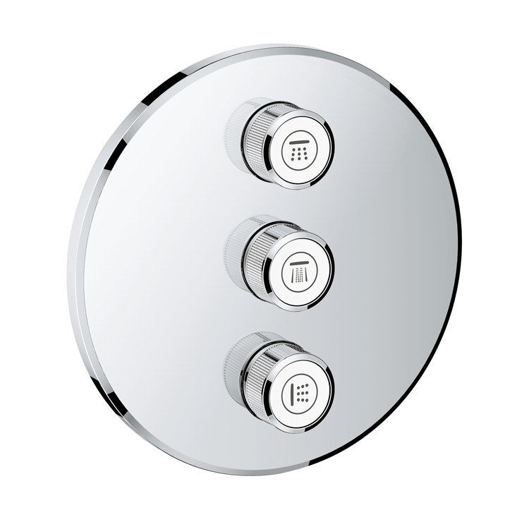 Grohe Außenteil für Unterputz-Dreifacharmatur, Chromoberfläche GROHTHERM SMARTCONTROL 29122000