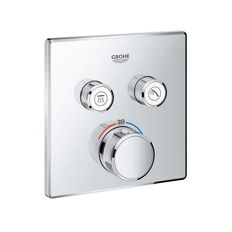 Grohe Zweigriff-Thermostatarmatur, Chromoberfläche GROHTHERM SMARTCONTROL 29124000