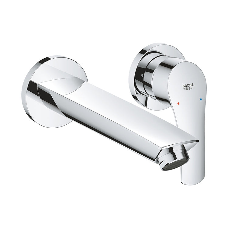 Grohe Einhebelmischer T. 21 cm Wandmontage für Waschbecken, ohne Unterputzkörper, Chromoberfläche EUROSMART 29338003