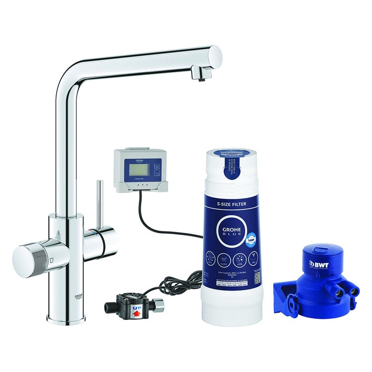 Grohe Einhand-Spültischarmatur mit Wasserfiltrationssystem, Chromoberfläche BLUE PURE MINTA 30589000