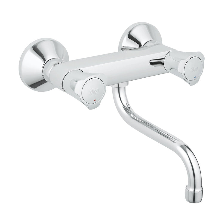 Grohe Wandarmatur für Spüle, mit drehbarem Auslauf, Chromoberfläche ADRIA 31187001