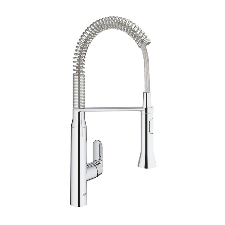 Grohe Einhandmischer H. 54 cm, für Spüle, mittel-hoher Auslauf, professionelle Brause, Chromoberfläche K7 31379000