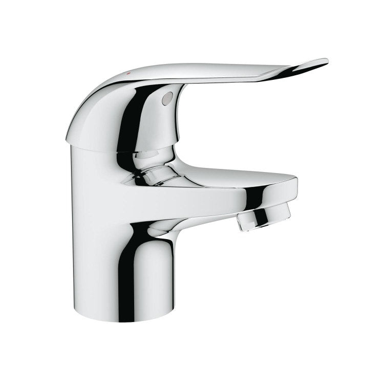 Grohe Einhebelmischer H. 14 cm, für Waschbecken, ohne Ablauf, mit einstellbarem Durchflussbegrenzer, Chromoberfläche EUROECO SPECIAL 32762000