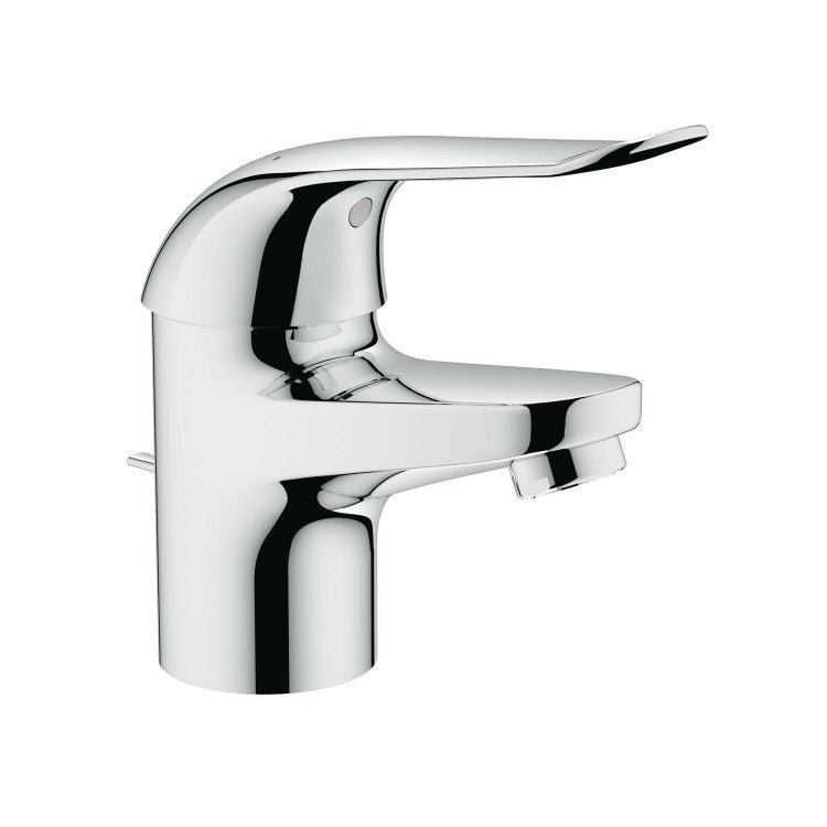 Grohe Einhandmischer H. 14 cm, für Waschbecken, mit Ablauf und einstellbarem Durchflussbegrenzer, Chromoberfläche EUROECO SPECIAL 32763000