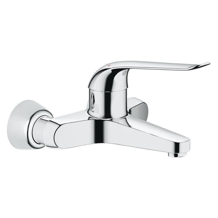 Grohe Einhandmischer T. 25 cm, für Waschbecken, wandmontiert, mit einstellbarem Durchflussbegrenzer, Chromoberfläche EUROECO SPECIAL 32778000