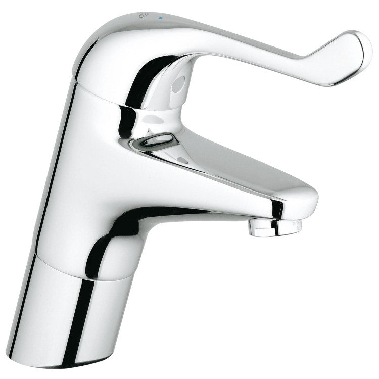 Grohe Einhebelmischer für Waschbecken, mit horizontaler Bewegung und einstellbarem Durchflussbegrenzer, ohne Ablauf, Chromoberfläche EUROECO SPECIAL 32790000