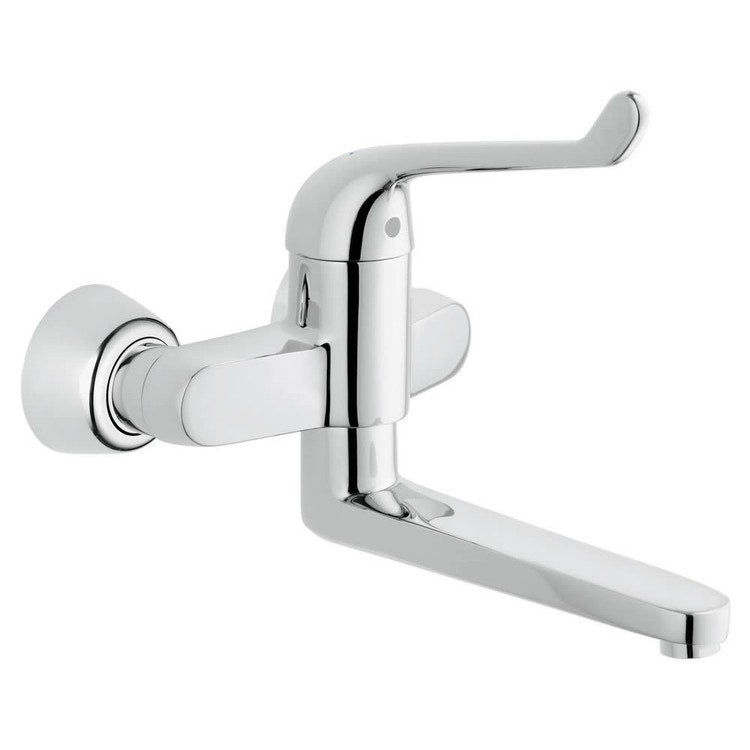 Grohe Einhandmischer T. 26 cm, mit horizontaler Bewegung, wandmontiert, schwenkbarer Auslauf, mit Durchflussbegrenzer, Chromoberfläche EUROECO SPECIAL 32793000
