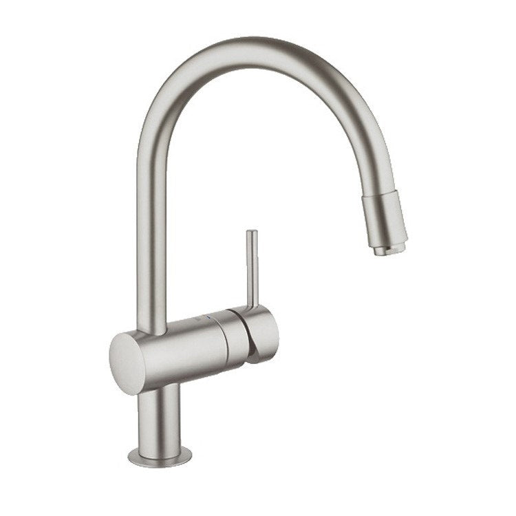 Grohe Einhandmischer H. 36 cm für Spüle, mit ausziehbarem Auslauf und schwenkbarer Mundstück, Oberfläche Edelstahl gebürstet MINTA 32918DC0