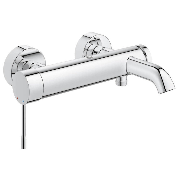 Grohe Essence Badewannenarmatur zur Wandmontage, integriertes Rückschlagventil, Chromoberfläche 33624001