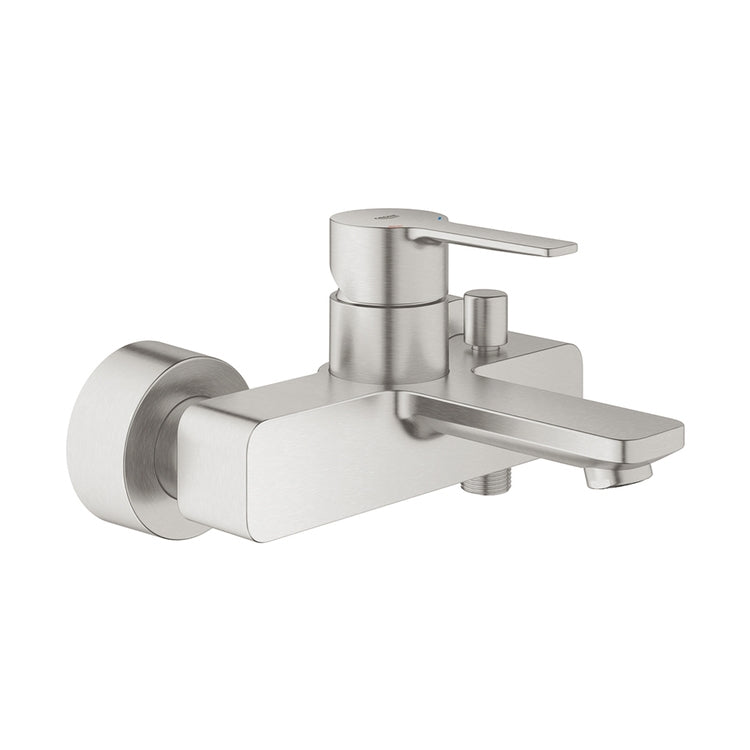 Grohe Einhebelmischer für Badewanne oder Dusche, mit automatischem Umsteller, Oberfläche satiniertes Super Steel LINEARE 33849DC1