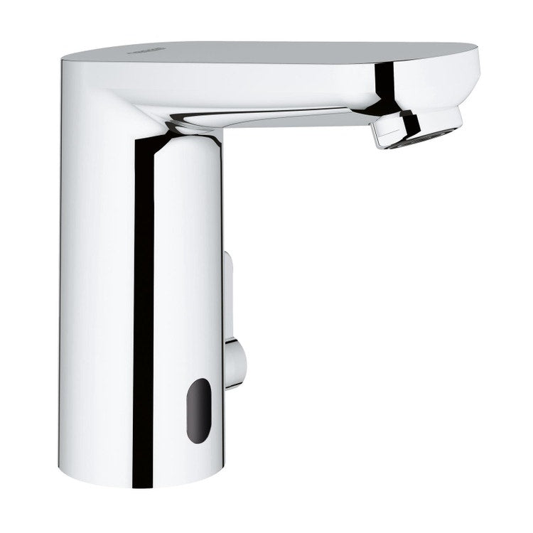 Grohe Elektronischer Einhandmischer H. 13 cm für Waschbecken, ohne Ablauf, mit Infrarotsteuerung, einstellbarem Temperaturbegrenzer und externem Akku, Chromoberfläche EUROSMART COSMOPOLITAN E 36327001