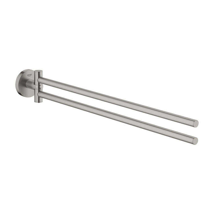 Grohe Handtuchhalter mit zwei Stangen, schwenkbar, Oberfläche super steel matt ESSENTIALS 40371DC1