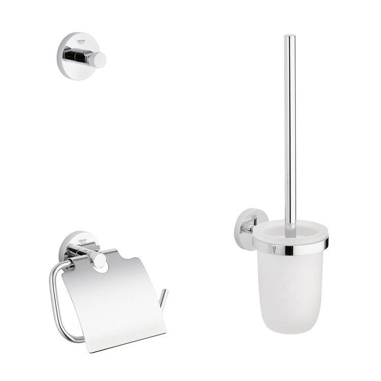Grohe Essentials Badezimmer-Zubehör-Set 3-in-1, Super Steel Finish 40407DC1