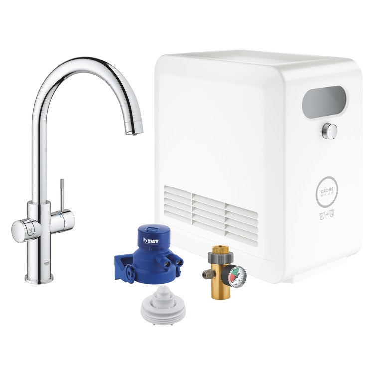 Grohe Einhandmischer mit C-Auslauf, Filtersystem und WLAN, Chromfinish BLUE PROFESSIONAL 31323002