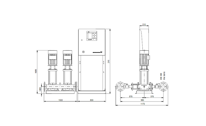 GRUNDFOS Druckerhöhungsanlage Hydro MPC-E 2 CRE32-8 Art. 96940940