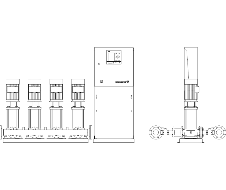 GRUNDFOS Druckerhöhungsanlage Hydro MPC-E 4 CRE32-3 Art. 91044208