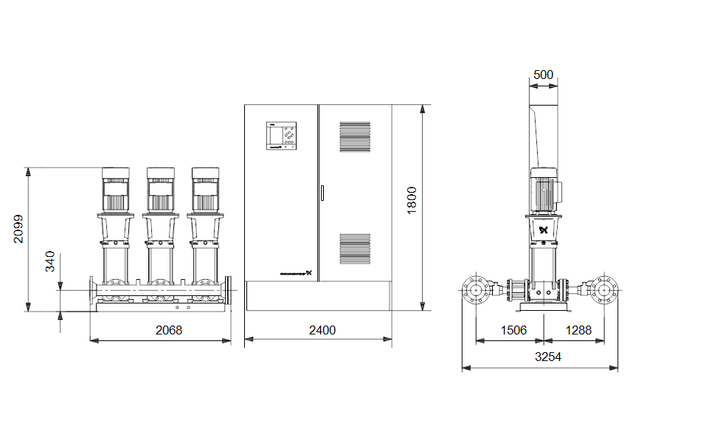 GRUNDFOS Druckerhöhungsanlage HYDRO MPC-F 3 CR120-4-1 Art. 96818095