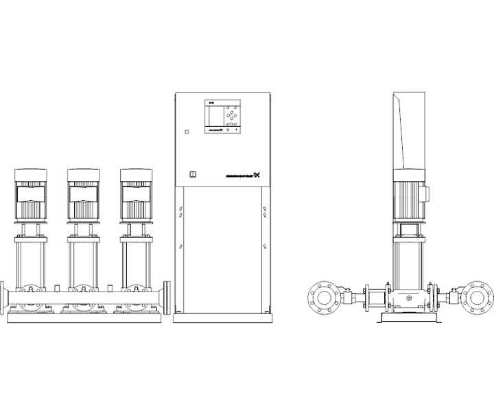 GRUNDFOS Druckerhöhungsanlage Hydro MPC-S 3 CR 32-4 Art. 96575873