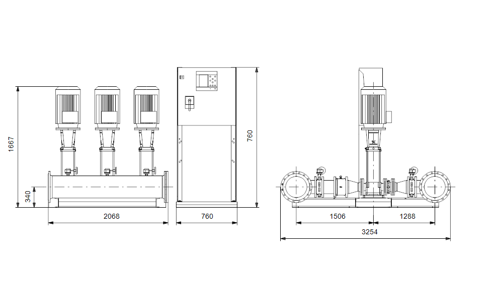 GRUNDFOS Druckerhöhungsanlage HYDRO MPC-S 3 CR120-2-1 Art. 96812306