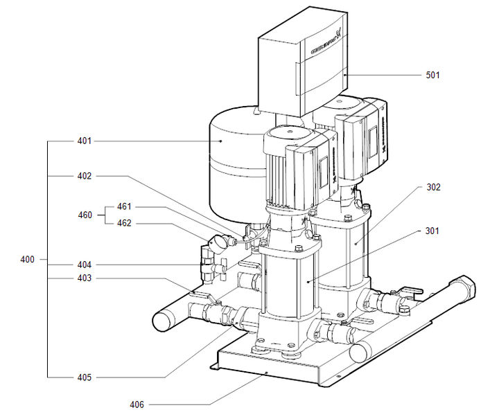GRUNDFOS Druckerhöhungsanlage HYDRO MULTI-E 2 CRIE 1-7 Art. 96152297