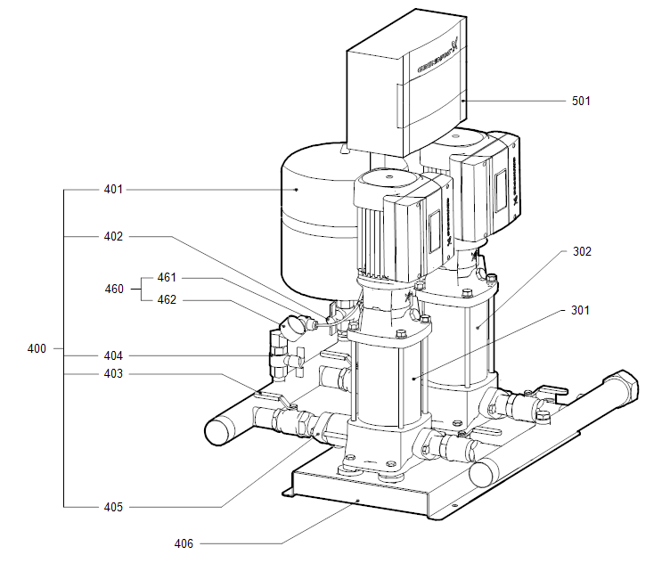 GRUNDFOS Druckerhöhungsanlage HYDRO MULTI-E 2 CRIE 5-4 Art. 96152305