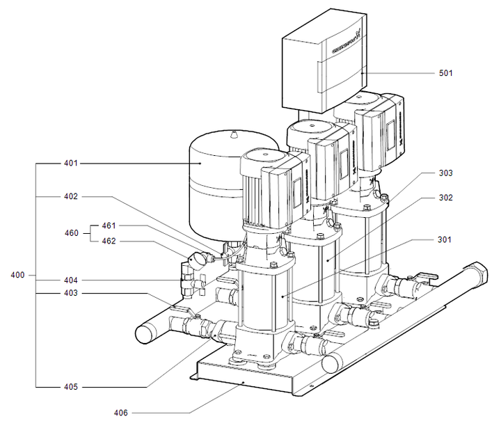 GRUNDFOS Druckerhöhungsanlage HYDRO MULTI-E 3 CRIE 10-3 Art. 96152332