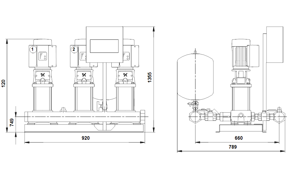 GRUNDFOS Druckerhöhungsanlage HYDRO MULTI-E 3 CRIE1-19 Art. 96152323