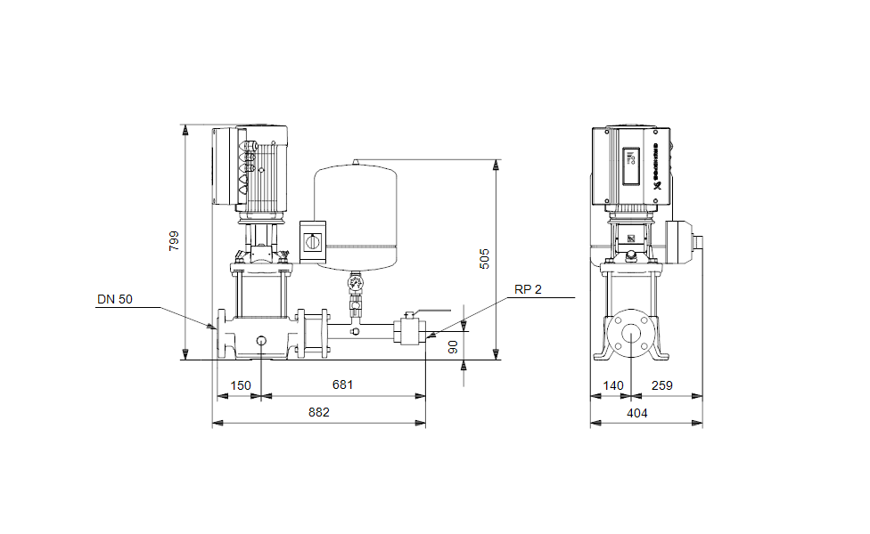 GRUNDFOS Druckerhöhungsanlage Hydro Solo-E CRE 15-3 Art. 99150626