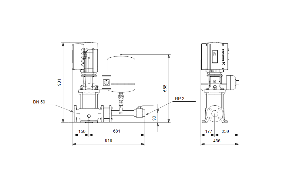 GRUNDFOS Druckerhöhungsanlage Hydro Solo-E CRE 20-4 Art. 91048911