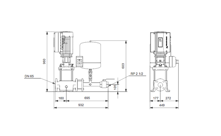 GRUNDFOS Druckerhöhungsanlage Hydro Solo-E CRE 32-2 Art. 91048913