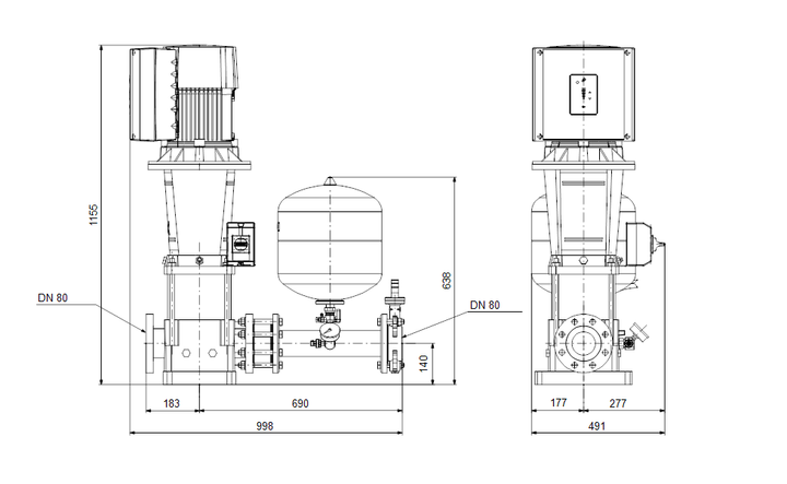 GRUNDFOS Druckerhöhungsanlage Hydro Solo-E CRE 45-2-2 Art. 91048916