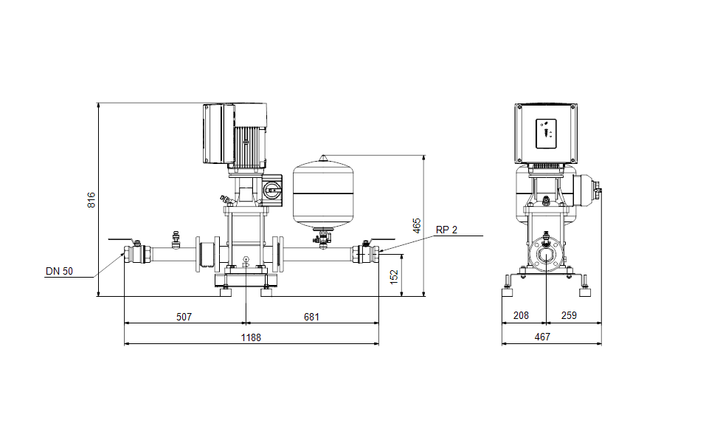 GRUNDFOS Druckerhöhungsanlage Hydro Solo-E CRIE 15-2 Art. 99432880