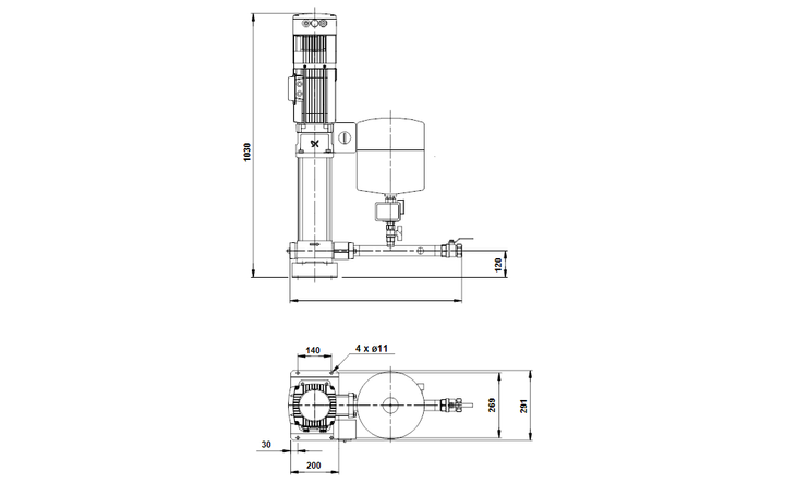 GRUNDFOS Druckerhöhungsanlage Hydromono 1 CRE5-16 3x380-480V Art. 96051070