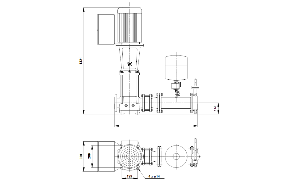 GRUNDFOS Druckerhöhungsanlage Hydromono 1 CRN90-2 400V Art. 96050903