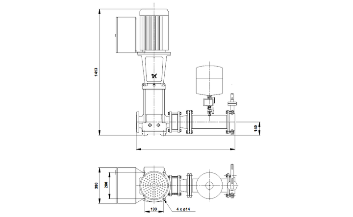 GRUNDFOS Druckerhöhungsanlage Hydromono 1 CRN90-3-2 400V Art. 96050904