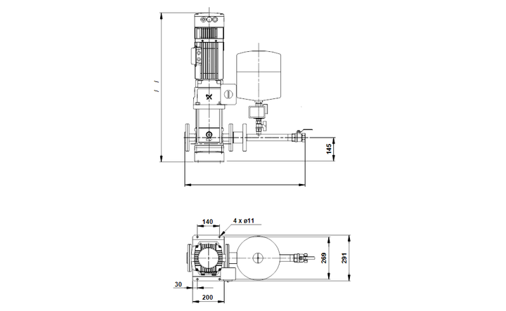 GRUNDFOS Druckerhöhungsanlage Hydromono 1 CRNE1-11 230V Art. 96051044
