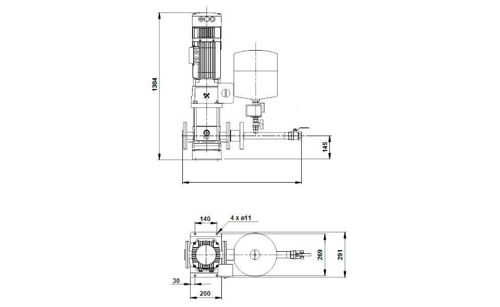 GRUNDFOS Druckerhöhungsanlage Hydromono 1 CRNE3-36 3x380-480V Art. 96051065