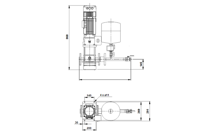 GRUNDFOS Druckerhöhungsanlage Hydromono 1 CRNE5-10 3x380-480V Art. 96051077