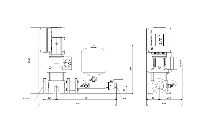 GRUNDFOS Druckerhöhungsanlage Hydro Solo-E CRE 15-7 Art. 91048908
