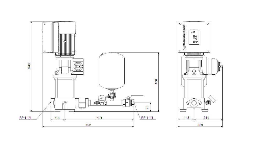 GRUNDFOS Druckerhöhungsanlage Hydro Solo-E CRE 5-14 Art. 91048903