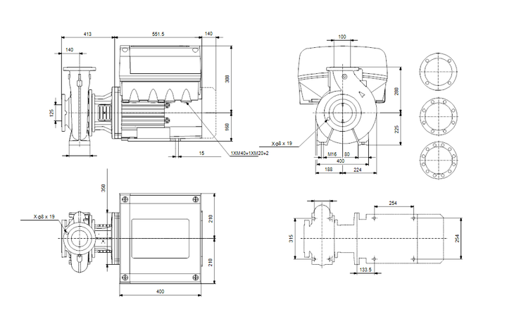 GRUNDFOS Einstufige Blockpumpe NBE 100-250/266 Art. 96539060