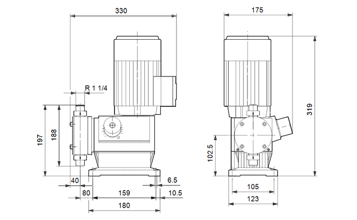 GRUNDFOS Mechanische Dosierpumpe DMX 115-3 B-PVC/E/T-X-E1B2B2 Art. 96683526