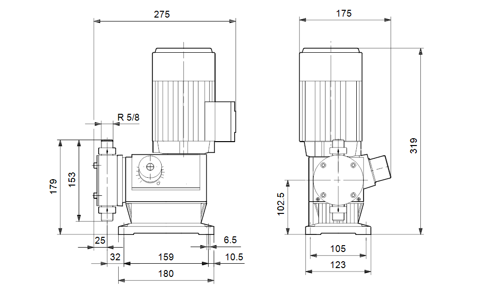 GRUNDFOS Mechanische Dosierpumpe DMX 50-10 B-PVC/V/G-X-E1B1B1 Art. 96611961