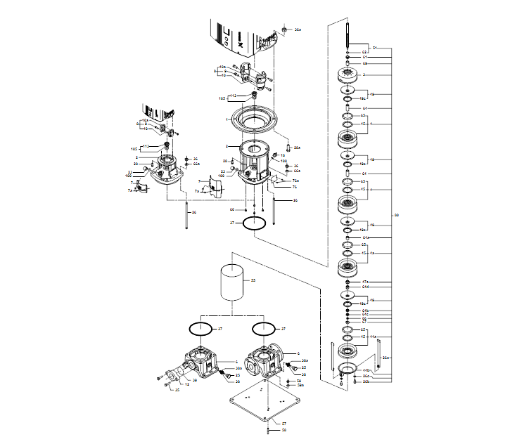 GRUNDFOS Mehrstufige Inlinepumpe CRE 15-1 Art. 96512684