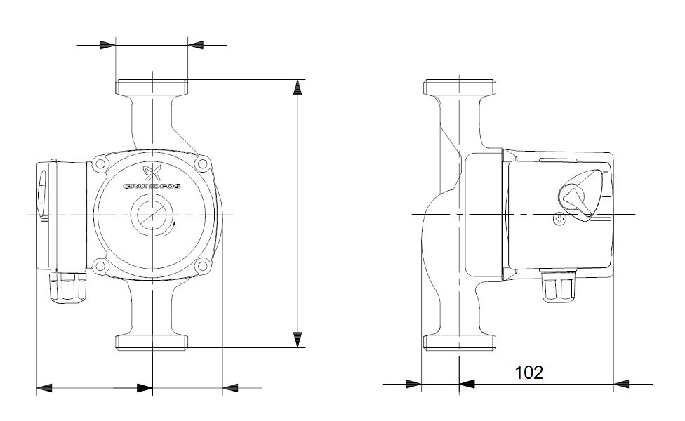 GRUNDFOS Nassläufer-Umwälzpumpe UPS 25-60 N 180 Art. 96913058