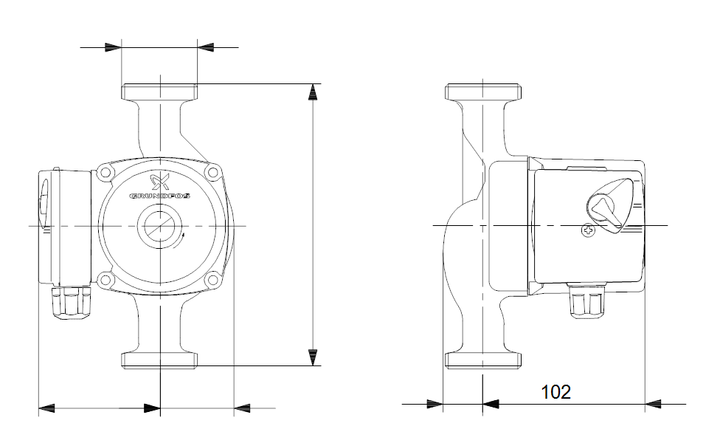 GRUNDFOS Nassläufer-Umwälzpumpe UPS 25-60 N 180 Art. 96913058