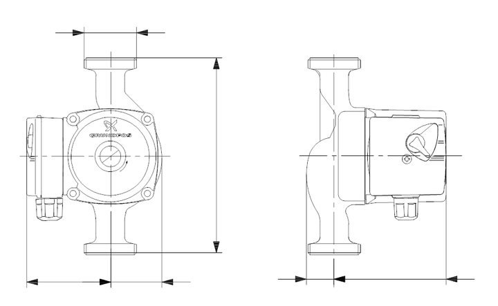 GRUNDFOS Nassläufer-Umwälzpumpe UPS Solar 25-40 180 Art. 59544183